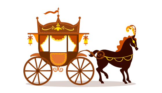扁平风格的马车矢量素材(AI/EPS/PNG)