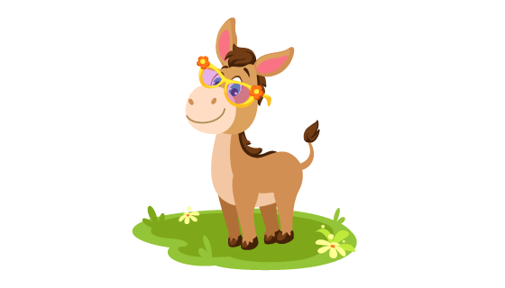 带眼镜的驴矢量素材(EPS/PNG)