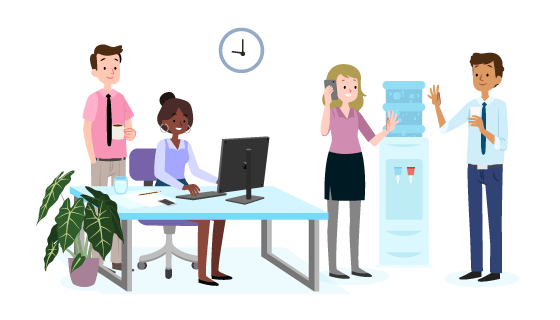 办公室里的白领们矢量素材(AI/EPS/PNG)