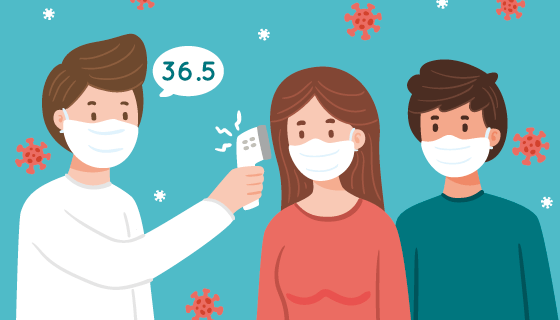 医生测量体温矢量素材(AI/EPS)