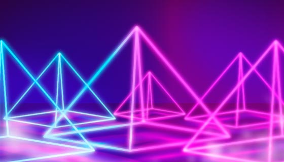 霓虹灯三角体背景矢量素材(AI/EPS)