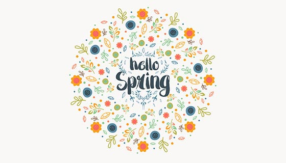 春天花卉背景矢量素材(EPS/AI)