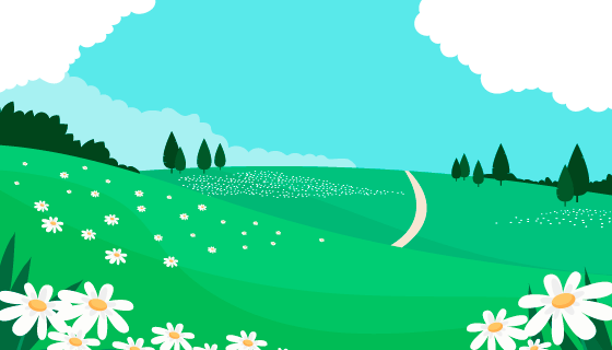扁平风格春天景色矢量素材(AI/EPS)