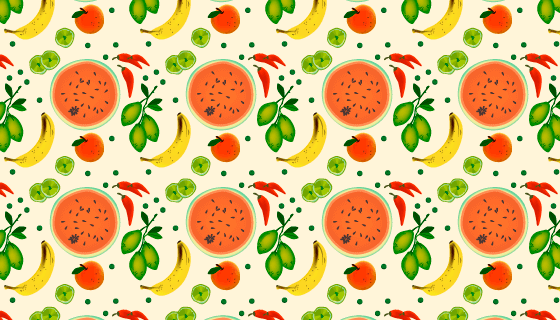 水果蔬菜图案背景矢量素材(AI/EPS)