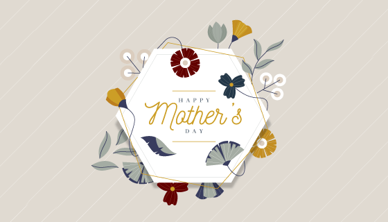 扁平风格花卉设计母亲节快乐矢量素材(AI/EPS)