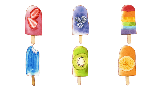 美味水彩风格冰淇淋矢量素材(EPS)