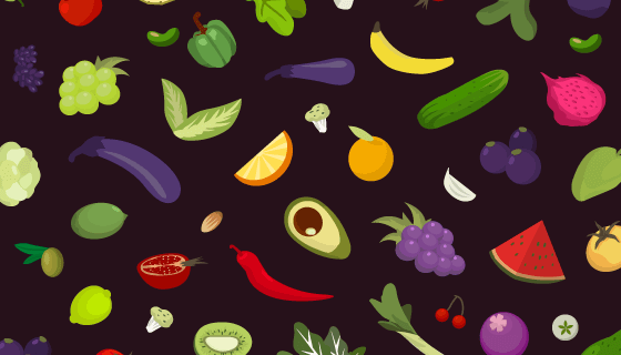 水果蔬菜背景矢量素材(AI/EPS/PNG)