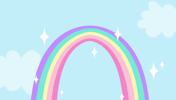 手绘风格的可爱彩虹矢量素材(AI/EPS)