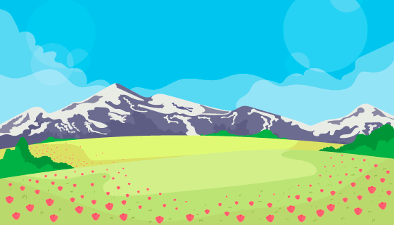 扁平风格春天景色矢量素材(AI/EPS)