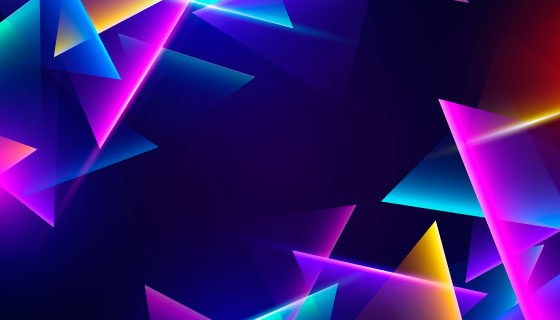 多彩三角形霓虹灯背景矢量素材(AI/EPS)