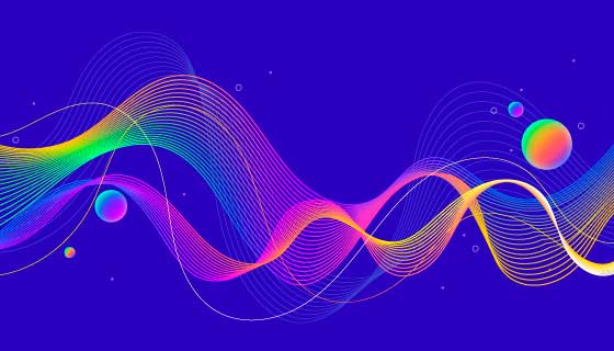 多彩波浪背景矢量素材(AI/EPS)