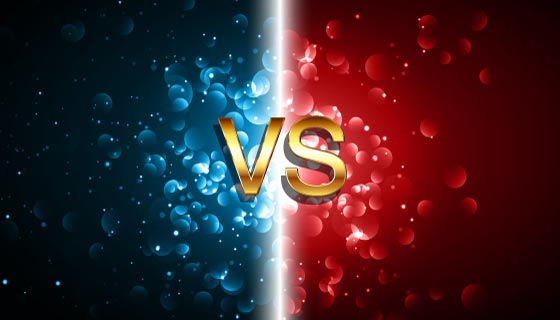 红蓝双方对抗VS屏幕背景矢量素材(EPS)