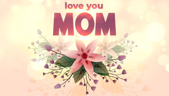 漂亮花卉设计母亲节快乐矢量素材(EPS)