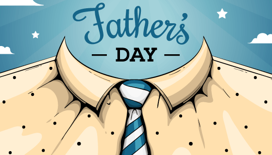 手绘风格父亲节元素矢量素材(AI/EPS)