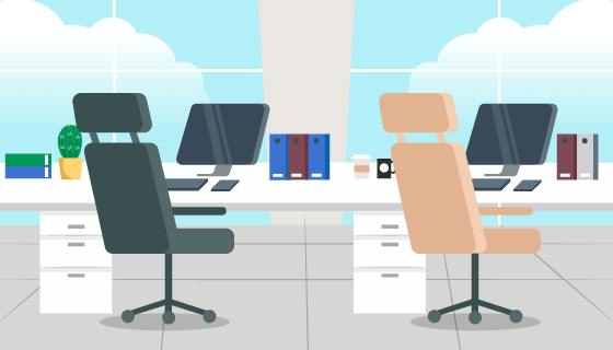 扁平设计空旷的办公室矢量素材(AI/EPS)