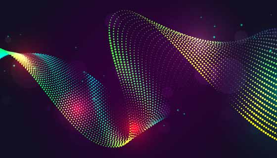 多彩粒子波浪背景矢量素材(AI/EPS)