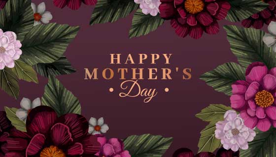 漂亮花卉设计母亲节快乐背景矢量素材(AI/EPS)