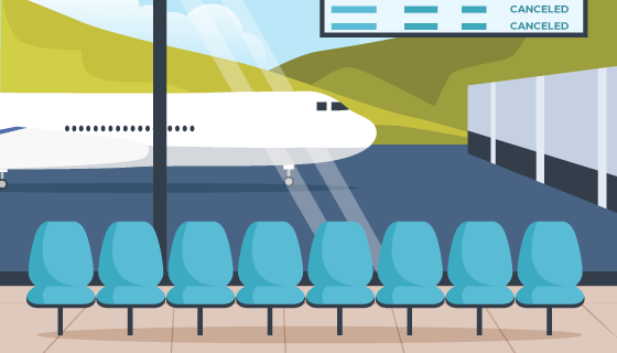 空旷的机场和候机室矢量素材(AI/EPS)