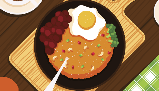 俯视美味的食物矢量素材(AI/EPS)