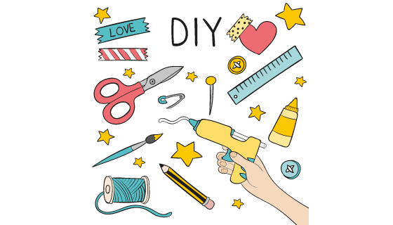 手绘各种各样的工具矢量素材(AI/EPS/PNG)