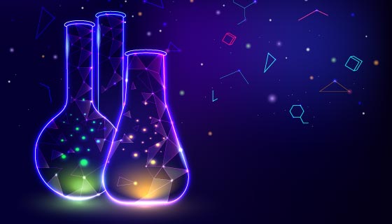 富有科技感的霓虹灯容器矢量素材(AI/EPS)