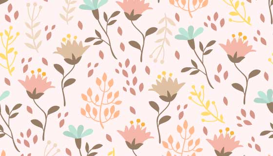 手绘小碎花图案背景矢量素材(EPS)