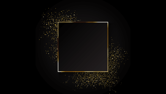 优雅的金色正方形边框矢量素材(EPS)