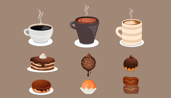 各种各样的甜品矢量素材(AI/EPS/PNG)