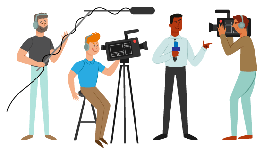 正在进行采访的记者矢量素材(AI/EPS/PNG)