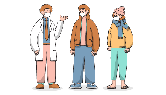 带着口罩的人们矢量素材(AI/EPS/PNG)