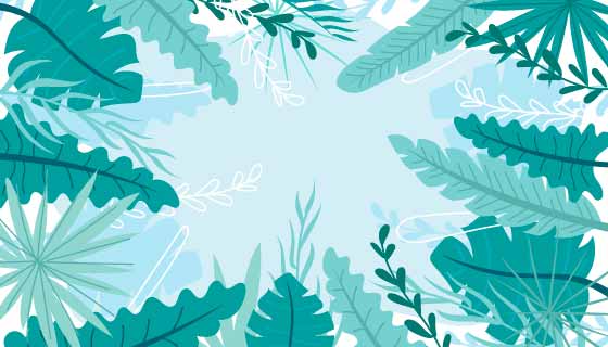 扁平风格热带叶子背景矢量素材(AI/EPS)