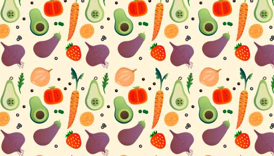 水果蔬菜图案背景矢量素材(AI/EPS/PNG)