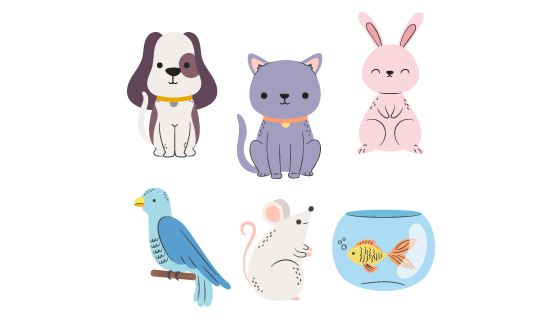 六种可爱的宠物矢量素材(AI/EPS/PNG)