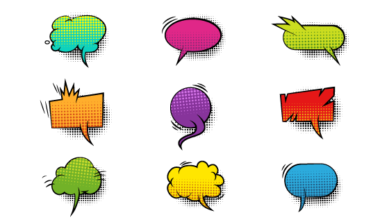 漫画风格对话框气泡矢量素材(EPS/PNG)