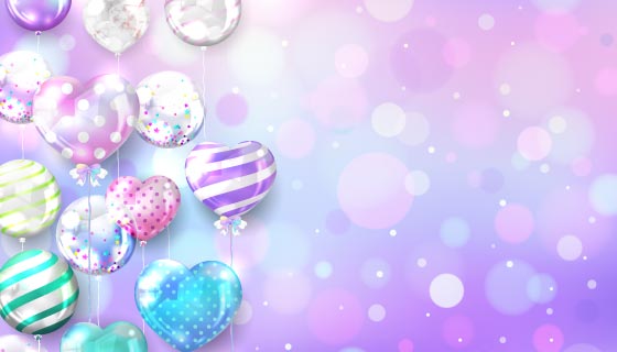 多彩逼真气球背景矢量素材(EPS)