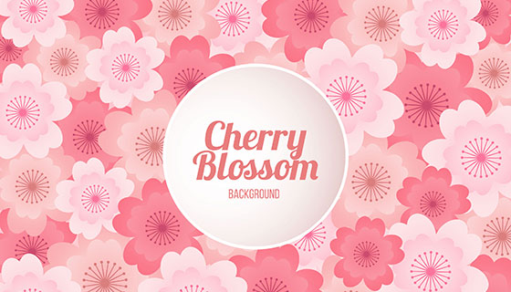 渐变的樱花背景矢量素材(EPS/AI)