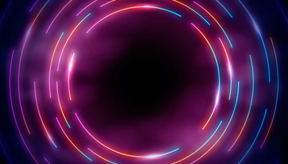 多彩圆圈霓虹灯背景矢量素材(AI/EPS)