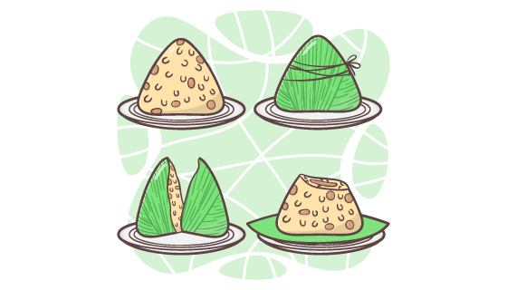 手绘风格端午节粽子矢量素材(AI/EPS/PNG)