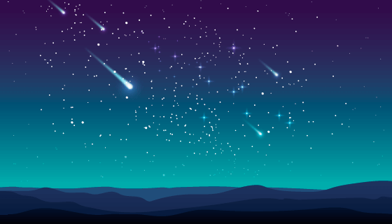 夜空中划过的流星矢量素材(AI/EPS)