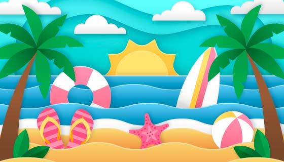 可爱的夏天背景矢量素材(AI/EPS)
