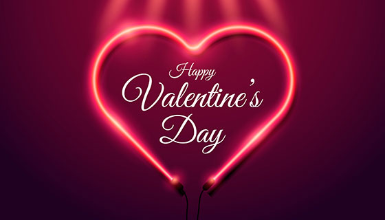 情人节背景霓虹灯矢量素材(EPS)