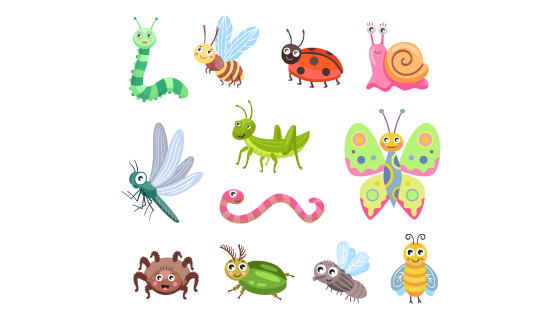 可爱的昆虫矢量素材(EPS/PNG)