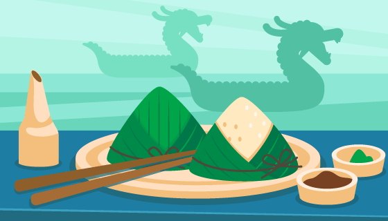 粽子和龙舟端午节矢量素材(AI/EPS)