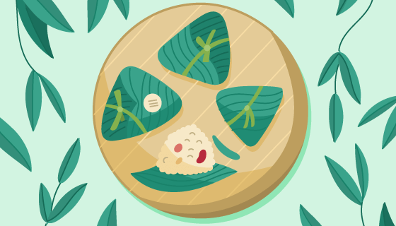 手绘粽子端午节背景矢量素材(AI/EPS)