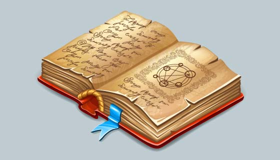 逼真的魔法书/古书矢量素材(EPS/PNG)