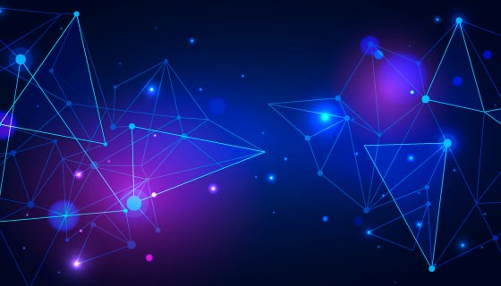 蓝色三角和圆点设计科技背景矢量素材(AI/EPS)