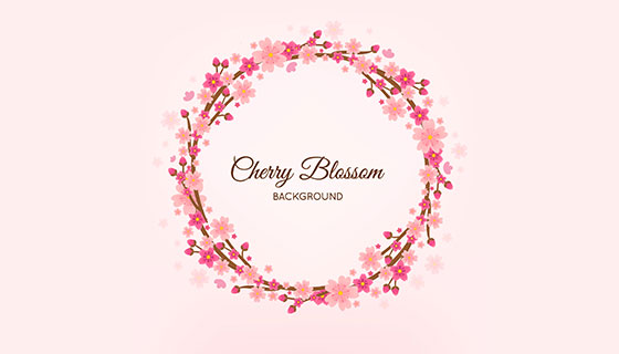 樱花花环矢量素材(EPS/AI)