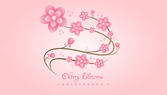 清新樱花背景矢量素材(EPS/AI/PNG)