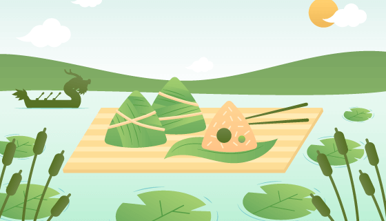 清新的端午节背景矢量素材(AI/EPS)