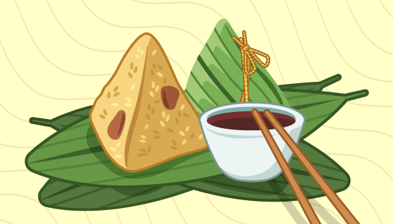 手绘端午节粽子矢量素材(AI/EPS/PNG)